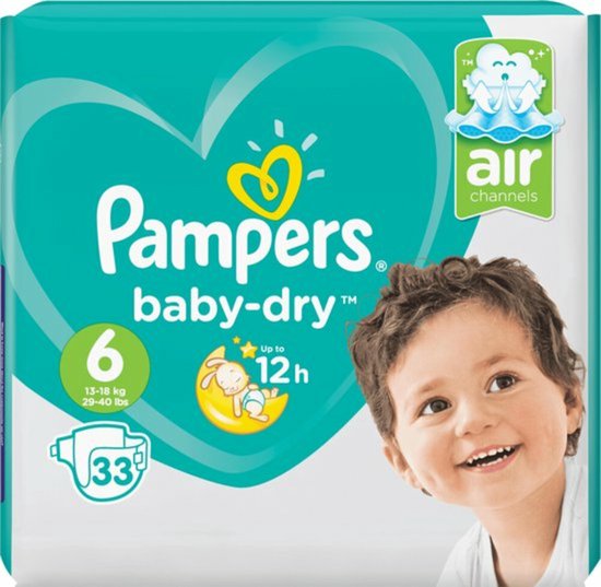 Couches Pampers Baby Dry - Taille 6-33 pcs