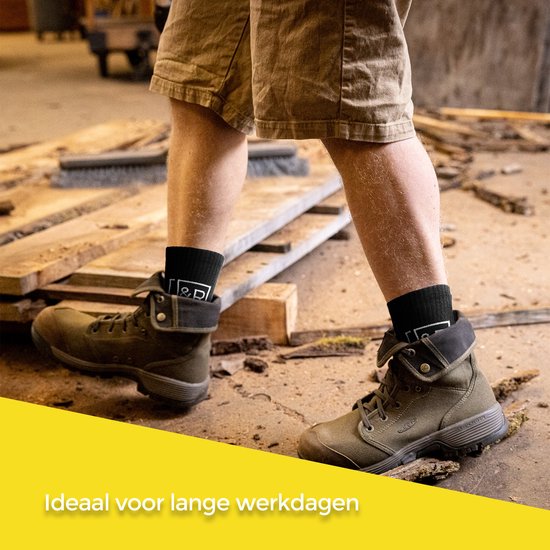 Jacob & Roy's 6 paires de Chaussettes de travail noires - Homme - Taille 35-38 - Sans couture
