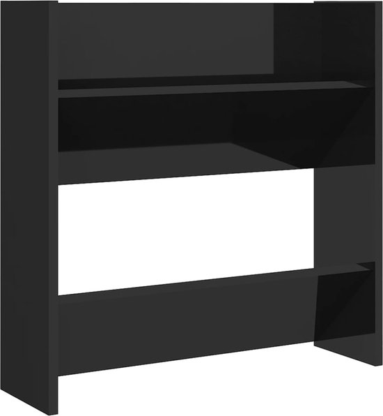 vidaXL-Wandschoenenkast-60x18x60-cm-bewerkt-hout-hoogglans-zwart