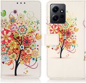 Xiaomi Redmi Note 12 Hoesje Portemonnee Book Case Boom Print