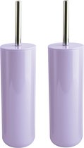 MSV Porto Toilettes/ toilette - 2x - porte-brosse - plastique - lilas violet - 38 cm