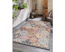 Karpet24 Salsa – Stijlvol Vintage Binnen- & Buiten vloerkleed, Meerkleurig-120 x 170 cm