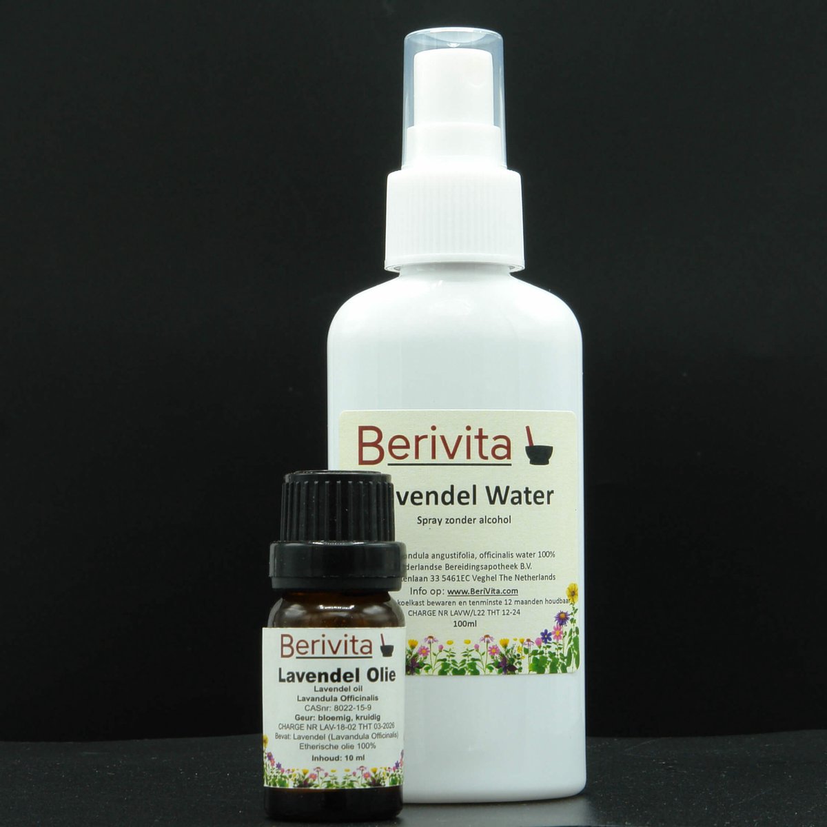 Goedkoopste Combinatieset Lavendelolie 10ml en Lavendelwater 100ml Puur - Lavendel Etherische Olie en Hydrosol, Hydrolaat Spray van Lavendel Bloemen