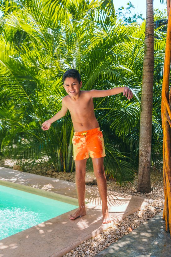 Sea'sons- Kids-Swimshort Solid -Orange Yellow - Maat 128/134