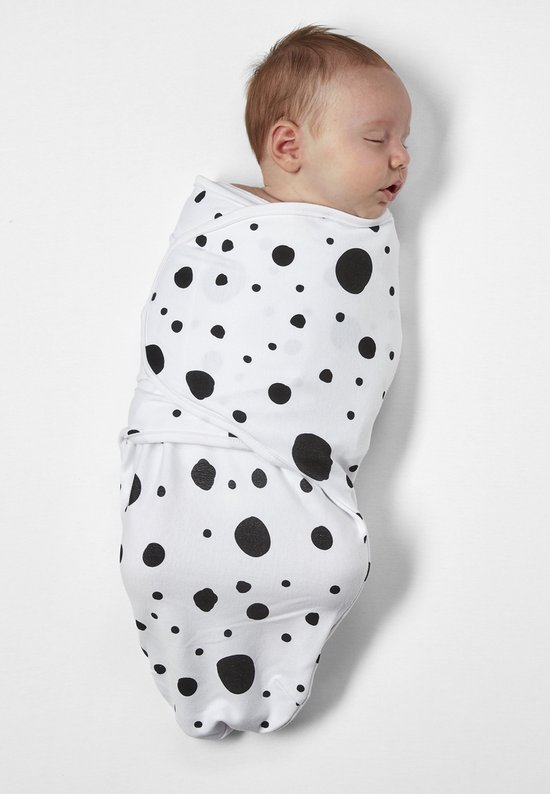 Meyco Baby Dots swaddlemeyco inbakerdoek - black - 4-6 maanden - Meyco