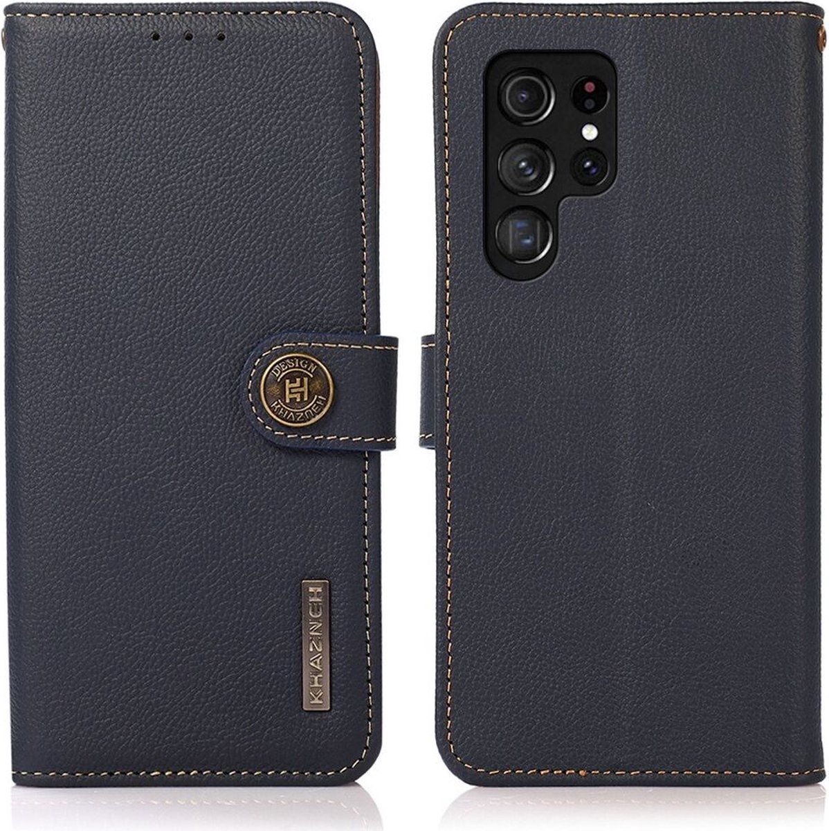 Hoesje RFID Portemonnee Book Case Blauw Geschikt voor Samsung Galaxy S23 Ultra