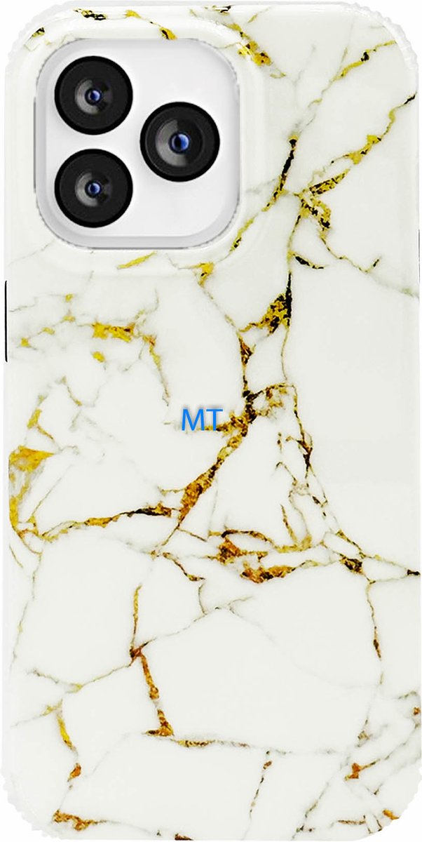 GREEN ON Print Silicone Case Anti Shock Brown Line Marble geschikt voor iPhone 13