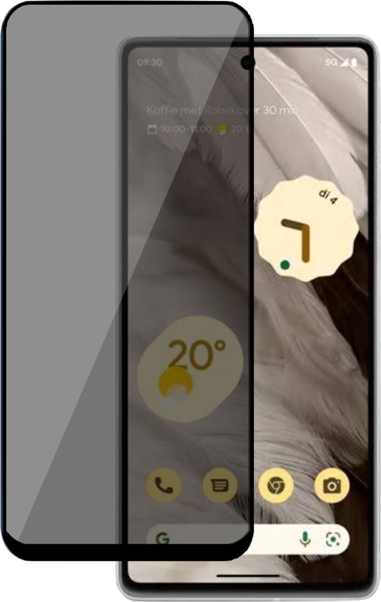 Screenprotector geschikt voor Google Pixel 7a Privé - Privé Beschermglas - Privacy Proteqt+