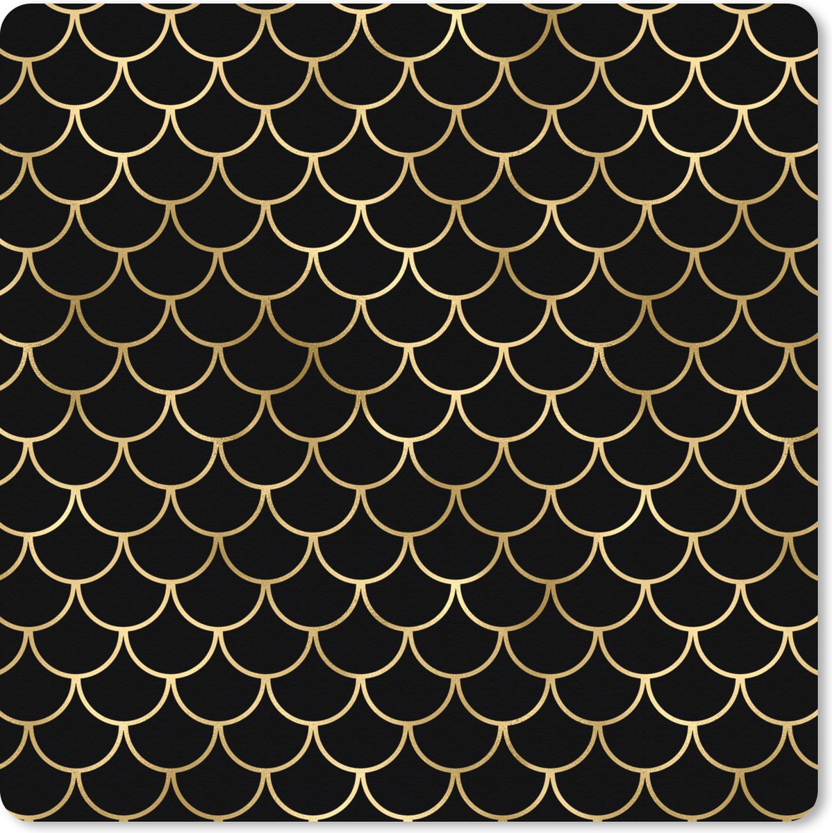 Muismat XXL 50x50 cm - Bureau onderlegger - Bureau mat Patronen - Goud - Zwart - Luxe - Bureaumat - Gaming mousepad xl - Bureaulegger groot - Computer deskmat