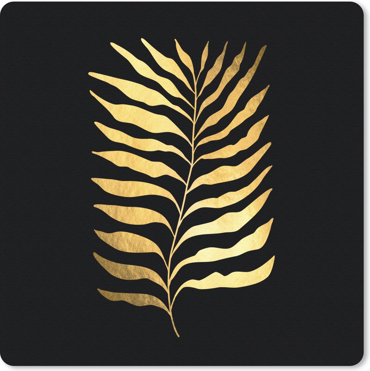 Muismat 30x30 cm - Mousepad Bladeren - Goud - Luxe - Natuur - Design - Muismatten