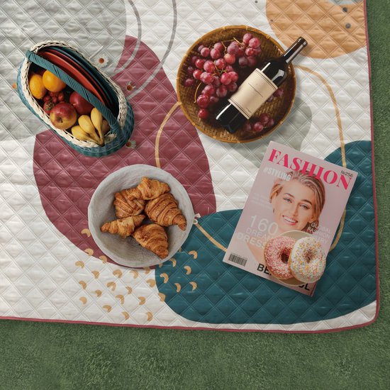 Couverture de pique-nique Vultera - Couverture de pique-nique pliable et rembourrée - XXL - 200x200cm - pique-nique
