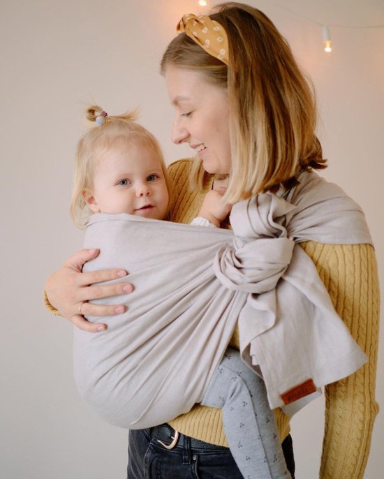 HEY BOO! Beige Linnen Babydrager Draagzak Draagdoek Baby