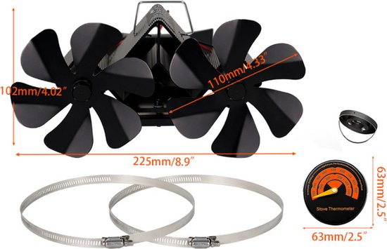 Souffleur d'air chaud - Ventilateur de poêle pour poêle à bois 2