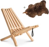 Weltevree | Chaise de terrain | Chaise longue avec peau de mouton marron | Naturel