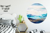 WallCircle - Cercle mural - Cercle mural - Blauw - Tableau - Abstrait - Peinture - Aluminium - Dibond - ⌀ 140 cm - Intérieur et extérieur