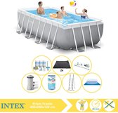 Intex Prism Frame Zwembad - Opzetzwembad - 400x200x122 cm - Inclusief Onderhoudspakket, Filter, Grondzeil, Stofzuiger en Solar Mat