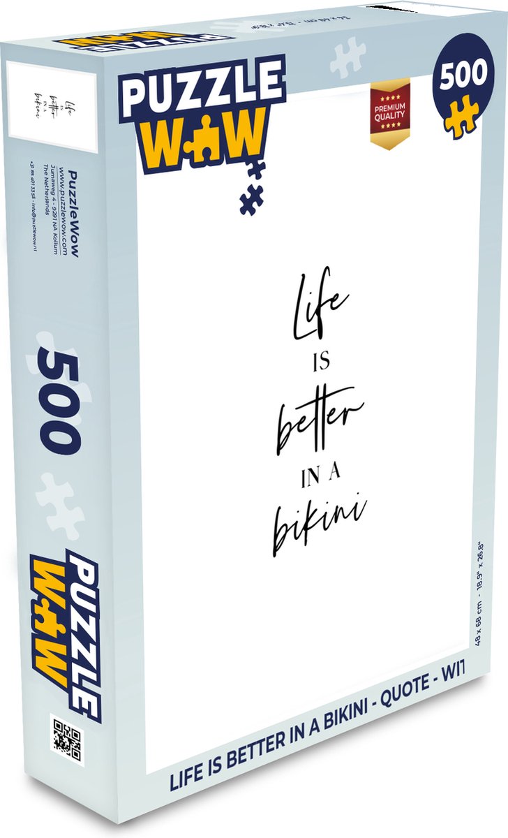 Puzzel Life is better in a bikini - Quote - WIt - Legpuzzel - Puzzel 500 stukjes