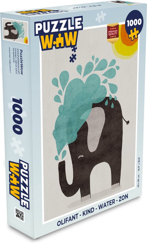 Puzzel Olifant - Kind - Water - Zon - Legpuzzel - Puzzel 1000 stukjes  volwassenen | bol.com