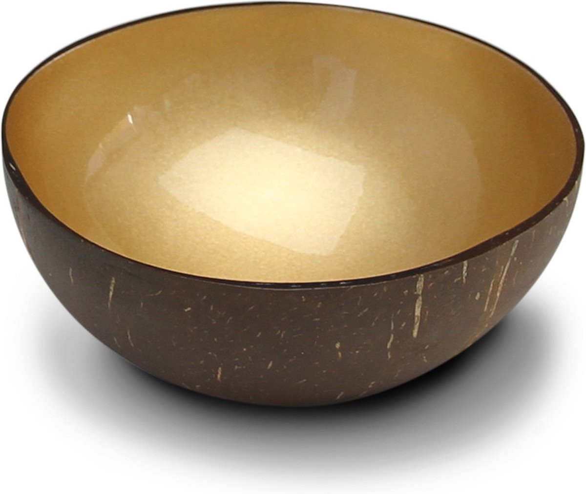 Noya - Coconut Bowl - Kokosnoot - Schaal Kom - Licht Goud Metallic Paint
