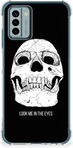 Beschermhoes Nokia G22 Telefoon Hoesje met doorzichtige rand Skull Eyes
