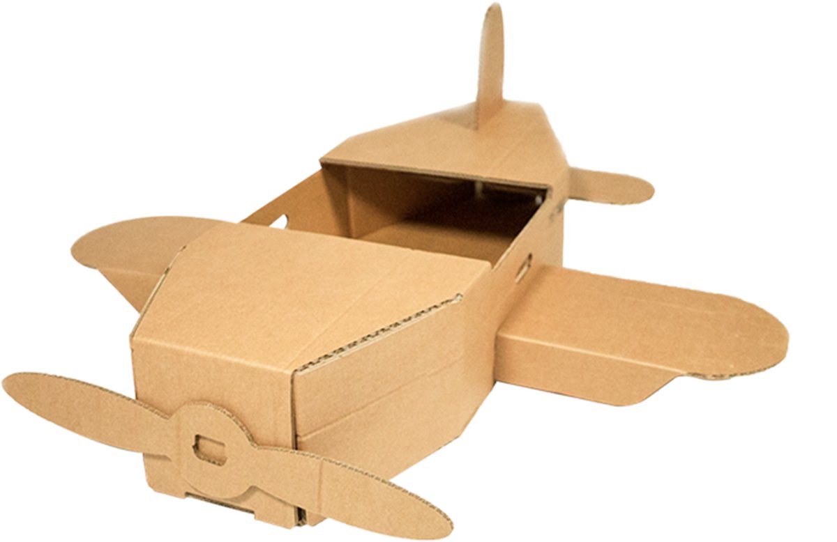 Kartonnen Speelgoed Vliegtuig - Speelhuis - Kartonnen speelgoed - 100% recyclebaar - 55x90x10 cm - Helemaal te versieren met verf - Cadeau van Duurzaam Karton - KarTent
