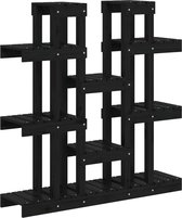 vidaXL - Plantenstandaard - 104,5x25x109,5 - cm - massief - grenenhout - zwart
