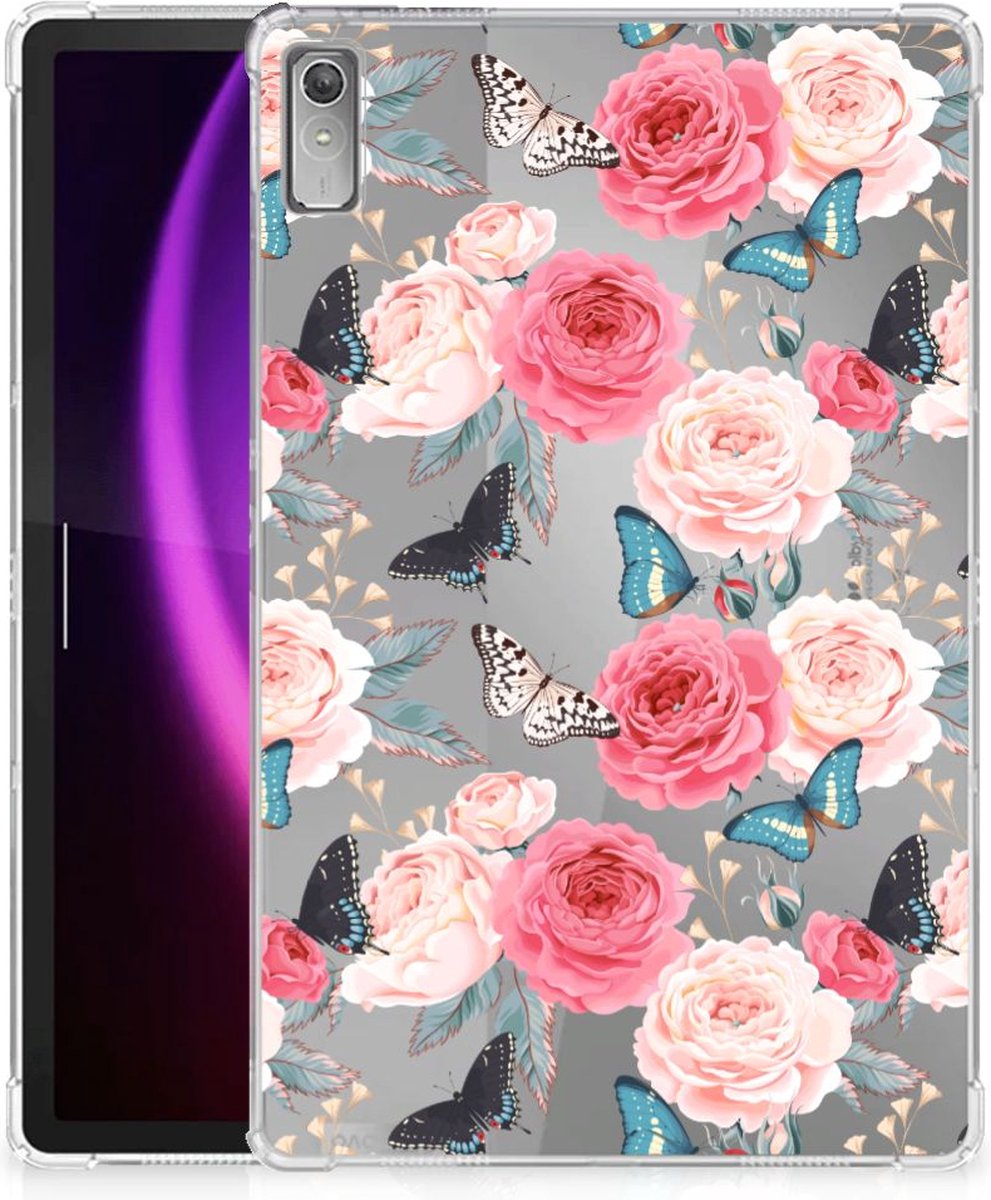 Lenovo Tab P11 Gen 2 Siliconen Hoesje Butterfly Roses