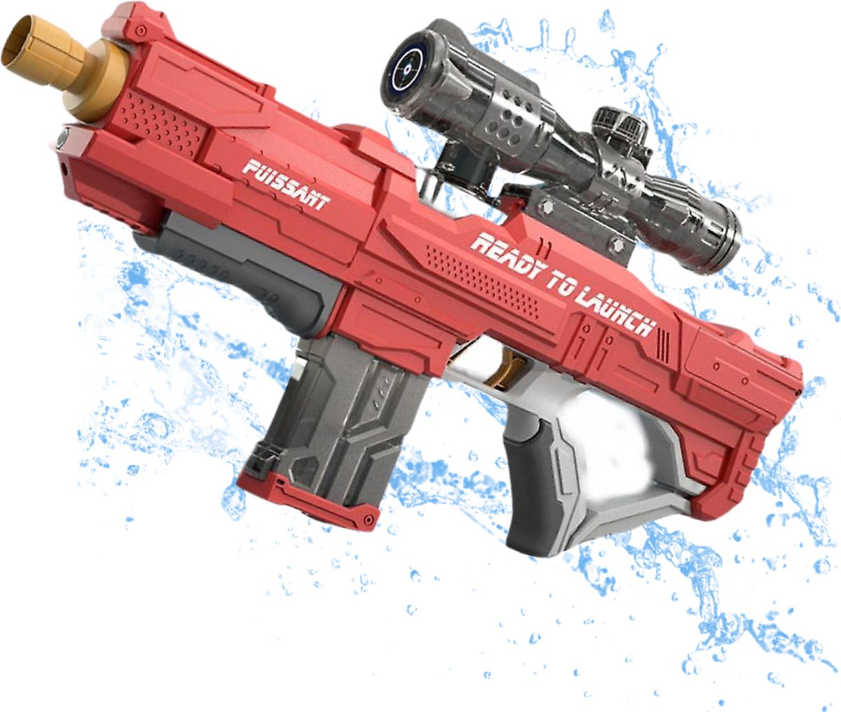 Modito Automatisch Waterpistool met Vizier - Elektrisch Waterpistool - Watergun - Rood - Buitenspeelgoed