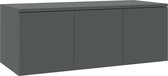 vidaXL - Tv-meubel - 80x34x30 - cm - bewerkt - hout - grijs