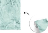 Behang - Fotobehang Marmer - Aderen - Turquoise - Breedte 145 cm x hoogte 220 cm