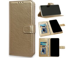 Casemania Hoesje Geschikt voor Samsung Galaxy A03S - Goud - Portemonnee Book Case - Pasjeshouder en Magneetlipje