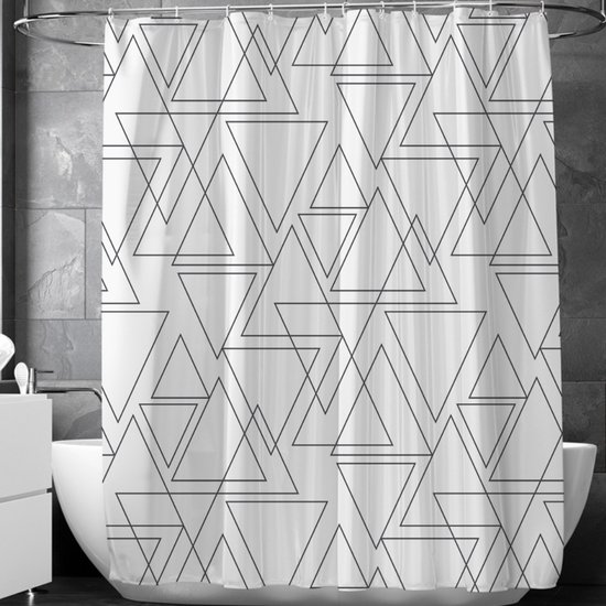 Douchegordijn 2m hoog x 1,2m breed Polyester incl. 12