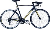 Vélo de route Thunder - Avec 14 vitesses - Taille de roue 28 pouces - Vélo homme - Vélo de ville - Taille de cadre 56cm - Zwart/ jaune