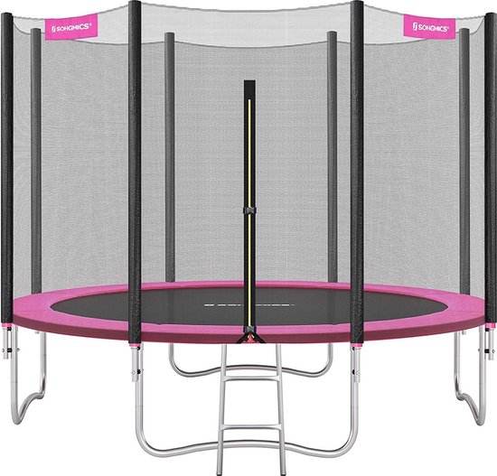 Trampoline Fita PRO - 366 cm - Met veiligheidsnet & ladder - Roze - Rond - Tuin - tot 150 kg belasting