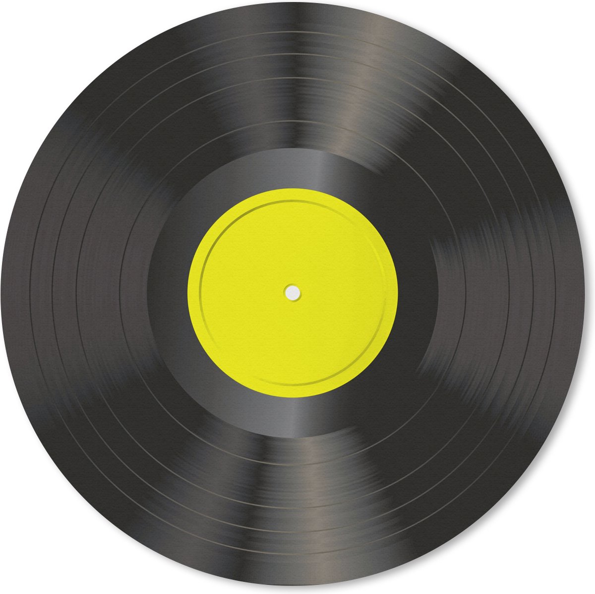 Muismat rond 50x50 cm - Mousepad Geel - LP's vinyl - Platen - Retro - Ronde muismatten