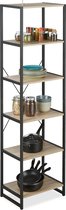 Relaxdays bibliothèque industrielle - étagère de cuisine - étagère de rangement - hauteur 180 cm - Sonoma design