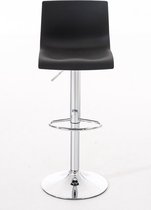 Luxe Barkruk Simao - Zwart - Chroom - Modern Design - Set van 2 - Rugleuning - Voetensteun - Voor Keuken en Bar - Kunststof Zitting