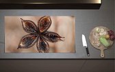 Inductieplaat Beschermer - Gedroogde Steranijs Bloem van Bovenaanzicht - 90x52 cm - 2 mm Dik - Inductie Beschermer van Vinyl