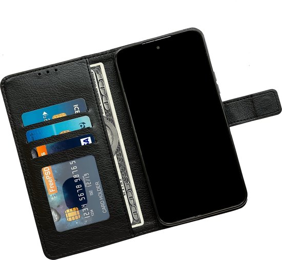 Coque Samsung Galaxy A53 5G Zwart - Wallet Book Case - Porte-Cartes & Languette Magnétique