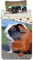Beddengoed voor kinderen met omkeerbaar motief cavia's Guinea Pig huisdier, dekbedovertrek 140 x 200 cm, kussensloop 70 x 90 cm, 100% katoen, ritssluiting, meerkleurig, 20BS411