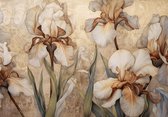 Vliesbehang - Fotobehang - Bloemen - Natuur - Modern - Iris - Bloem - Blaadjes - Bloemblaadjes - 104x152 cm (Hoogte x Lengte)