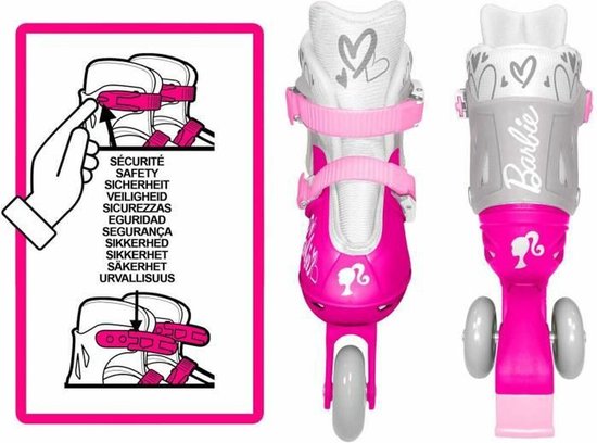 Mattel Barbie 2-in-1 Skates Hardboot Verstelbaar Roze/wit Maat 27-30 - Mattel