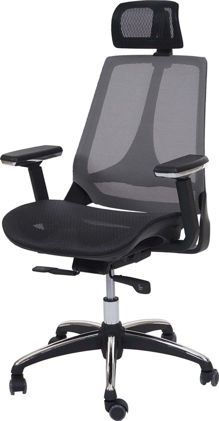 Bureaustoel MCW-A59, bureaustoel, schuiffunctie stof/textiel ISO9001 ~ zwart/grijs