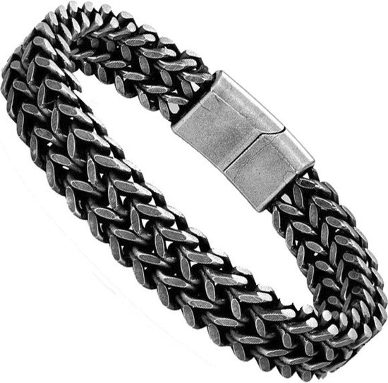 Bracelet Sorprese - Vintage - 21 cm - Lien - Acier Inoxydable - Bracelet Homme - Fermoir Magnétique - Cadeau - Modèle C