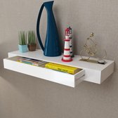 vidaXL - Wandschap - met - lade - zwevend - MDF - wit