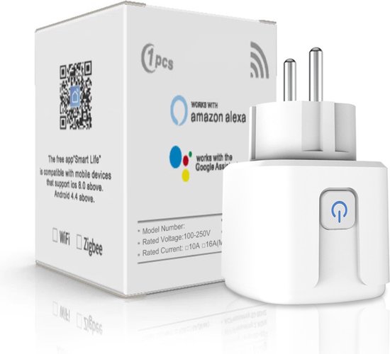 Prise intelligente Tuya simple - Prise intelligente avec mesure d'énergie - Application Smart Life - Éclairage intelligent - 20A