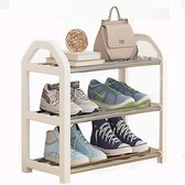 Klein schoenenrek, 3-laags schoenenrek, mini-schoenenorganizer, schoenenrek voor kinderen, schoenenstandaard, organizer voor kast, entree, hal, 42 x 19 x 43 cm