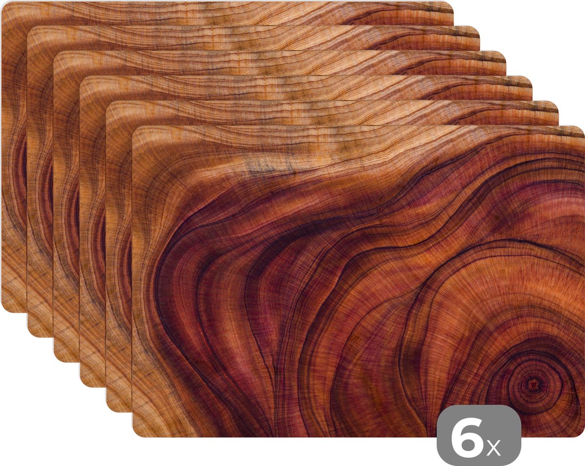 Placemat - Bruin - Boomstronk - Hout - Placemats - Placemat antislip - Onderleggers tafel - Tafelbeschermer - 45x30 cm - Keuken - Onderleggers borden