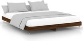 vidaXL - Bedframe - bewerkt - hout - bruin - eikenkleur - 150x200 - cm