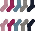 Tien Esprit sokken, twee van elke kleur: roze, fuchsia, blauw, grijs en donkerblauw.